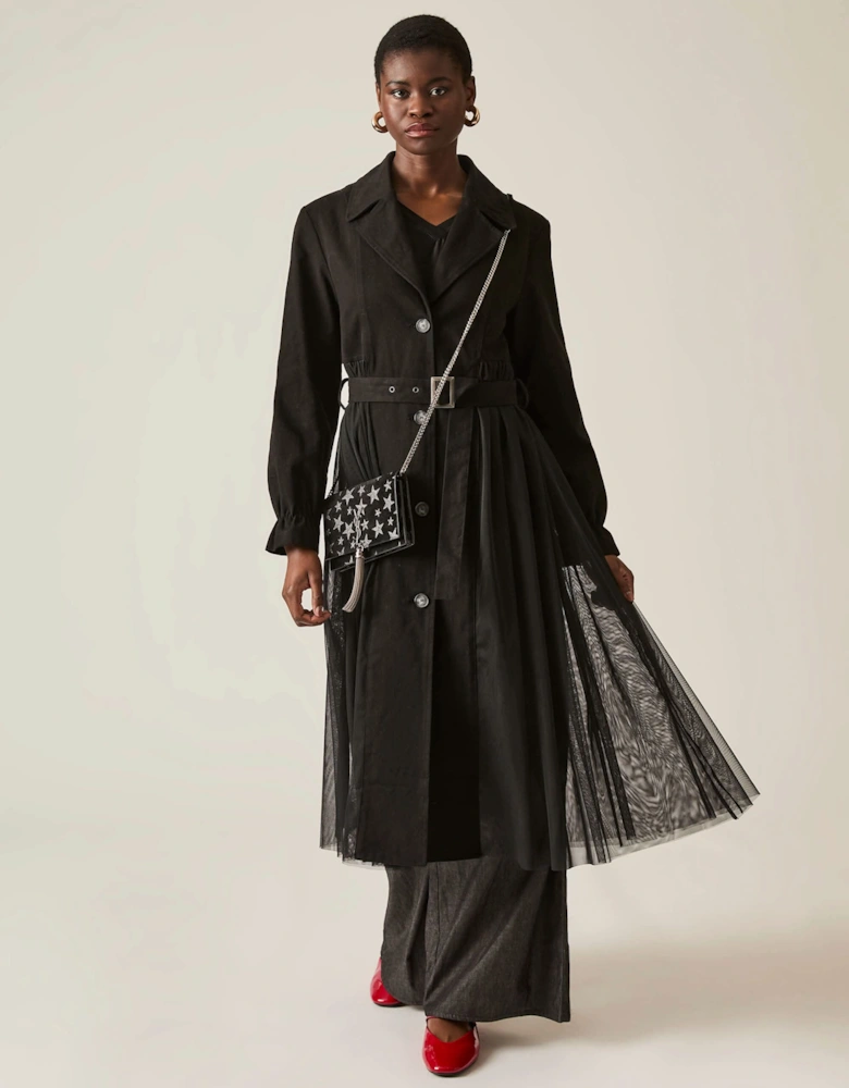 Cotton Tulle Black Trench - VIP