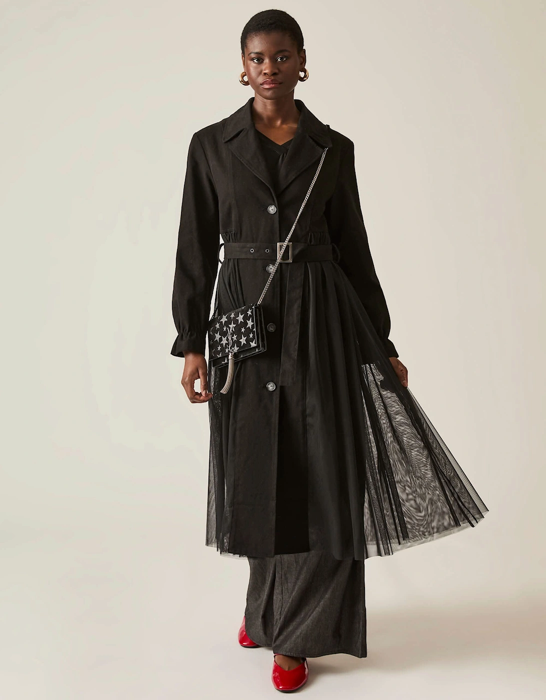 Cotton Tulle Black Trench - VIP