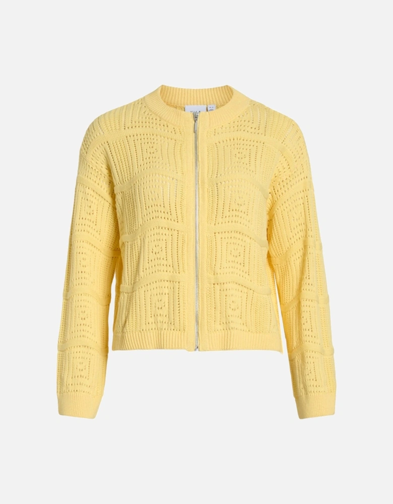 Women's Tul O-Neck Long Sleeve Knit Zip Cardigan Pale Banana