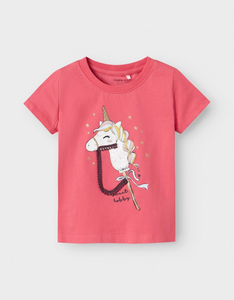 Mini Girl's Kitty Short Sleeve Box Top Rapture Rose
