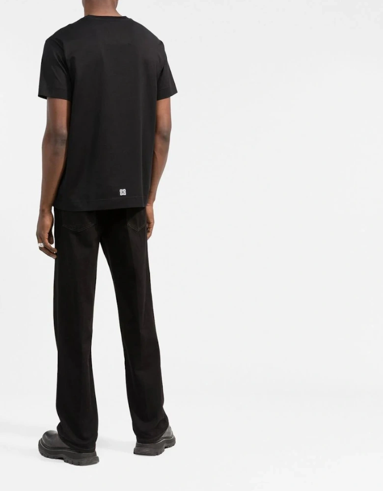 College Embroidered T-Shirt Black