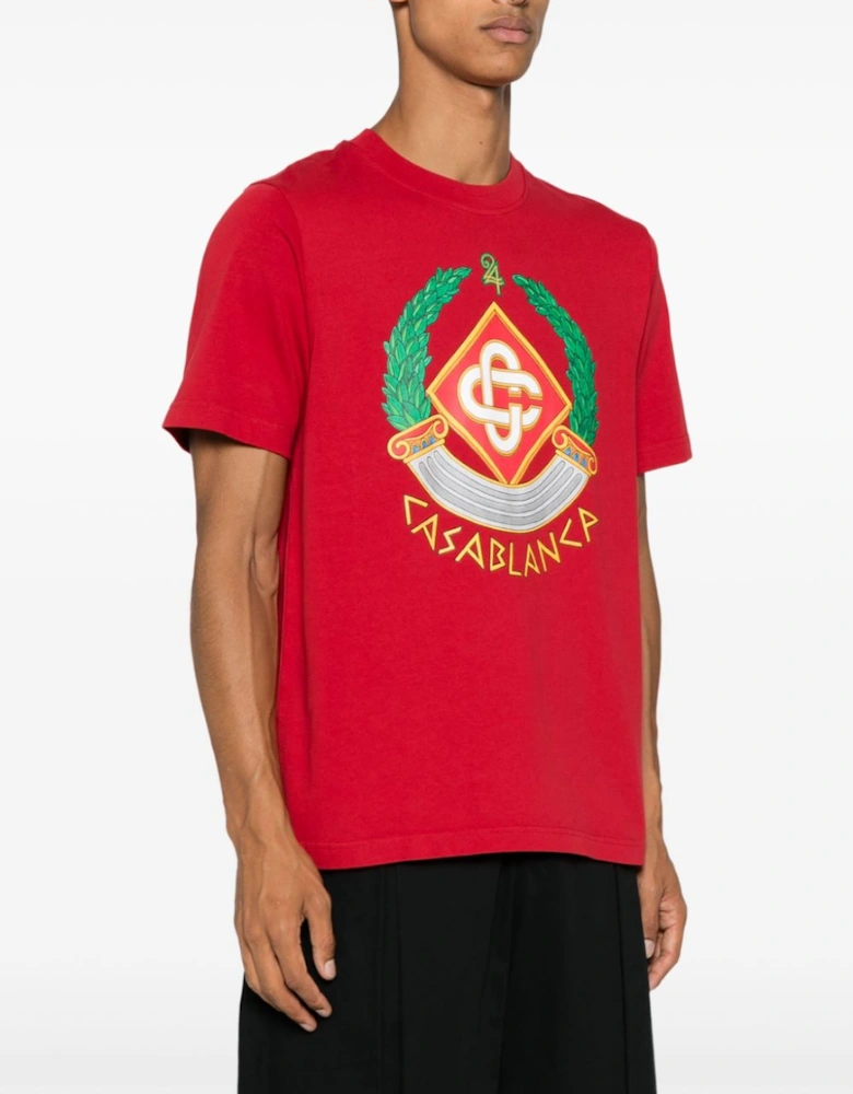 Crest T-Shirt Red