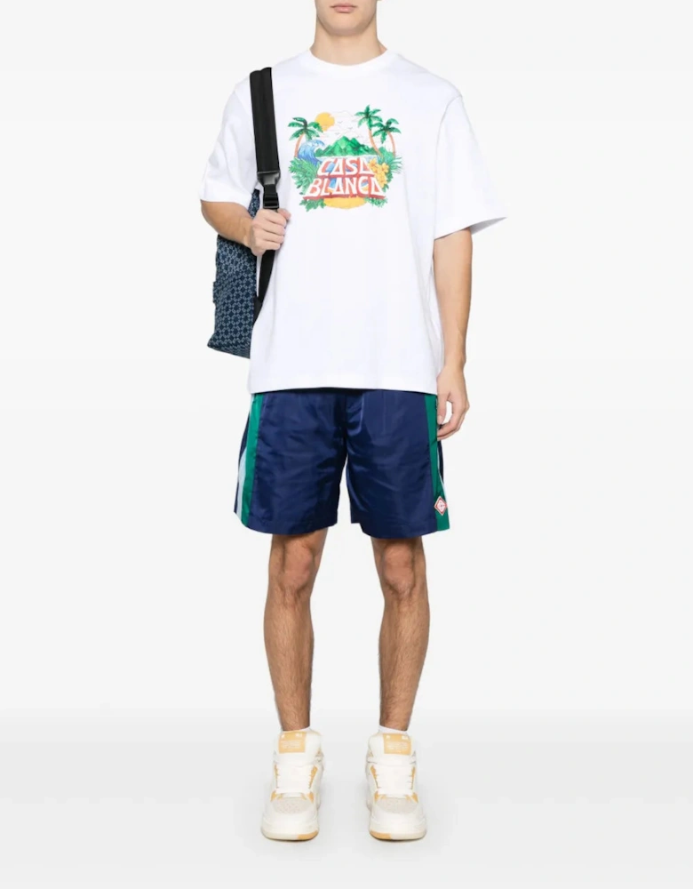 Casa Beach Wave Tropical T-Shirt White