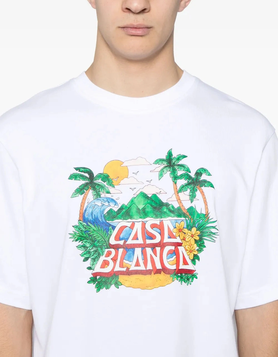 Casa Beach Wave Tropical T-Shirt White