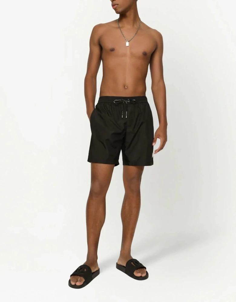 Swim Shorts With Logo Plaque