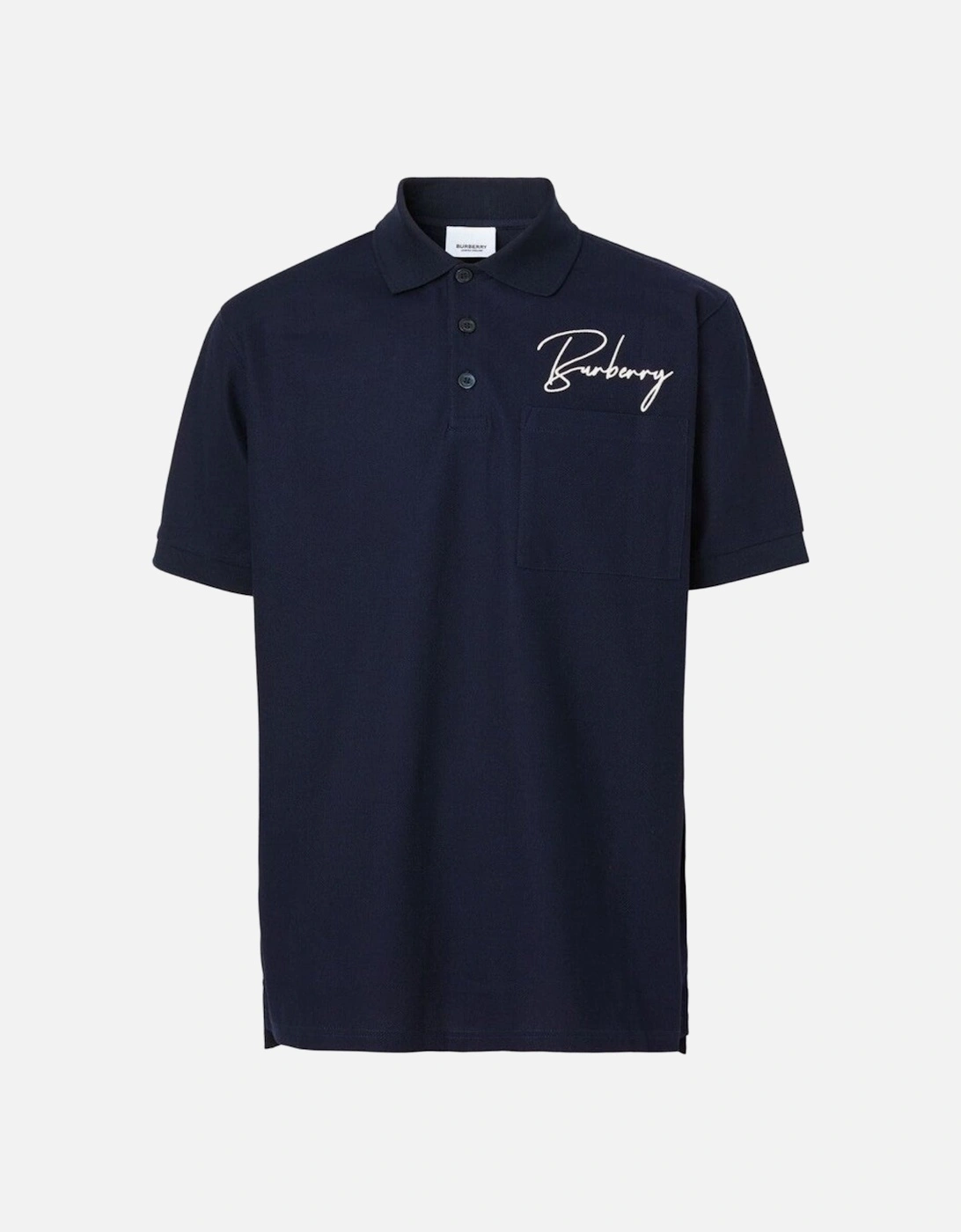 Men's Burberry Signature Polo Shirt Navy - Black - Size: 42