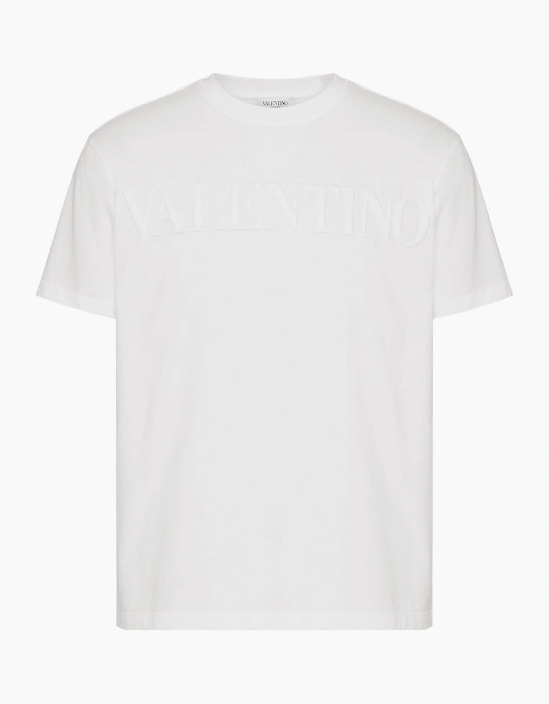 Valentino Men's Valentino Logo T-Shirt Embossed White