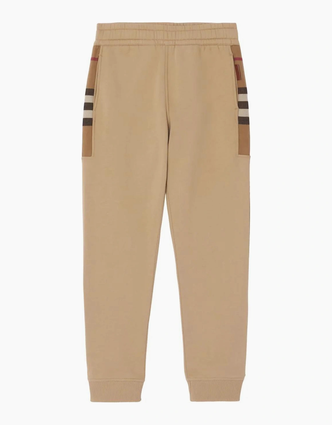 Burberry Men's Burberry Check Panel Jogging Pants Camel Brown - Tan