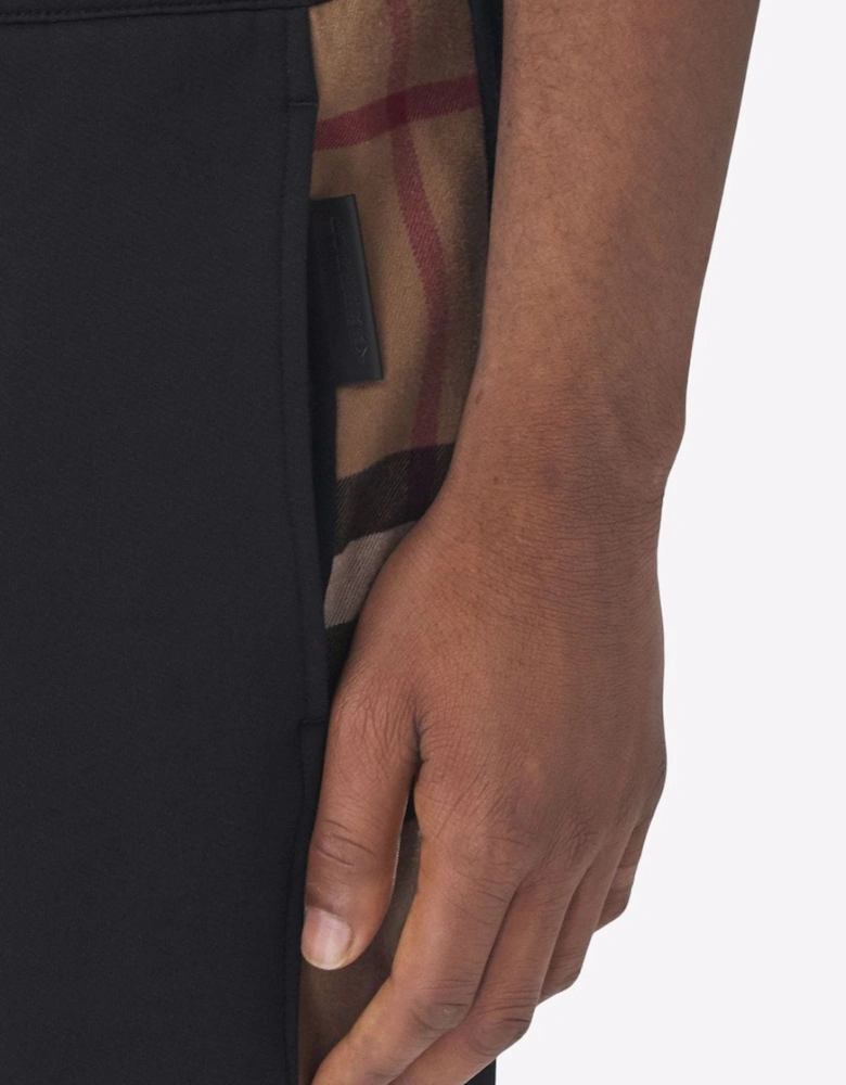 Check Panel Jogging Pants Black