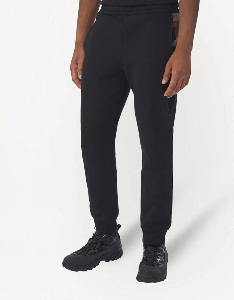 Check Panel Jogging Pants Black