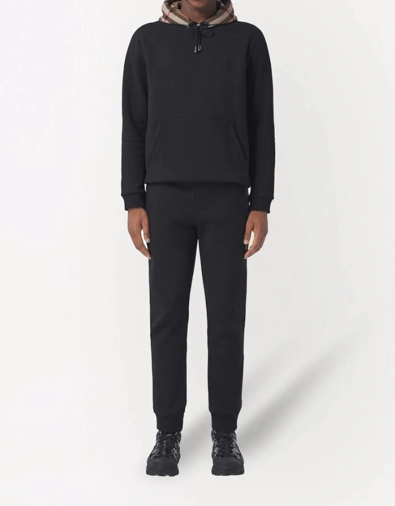 Check Panel Jogging Pants Black