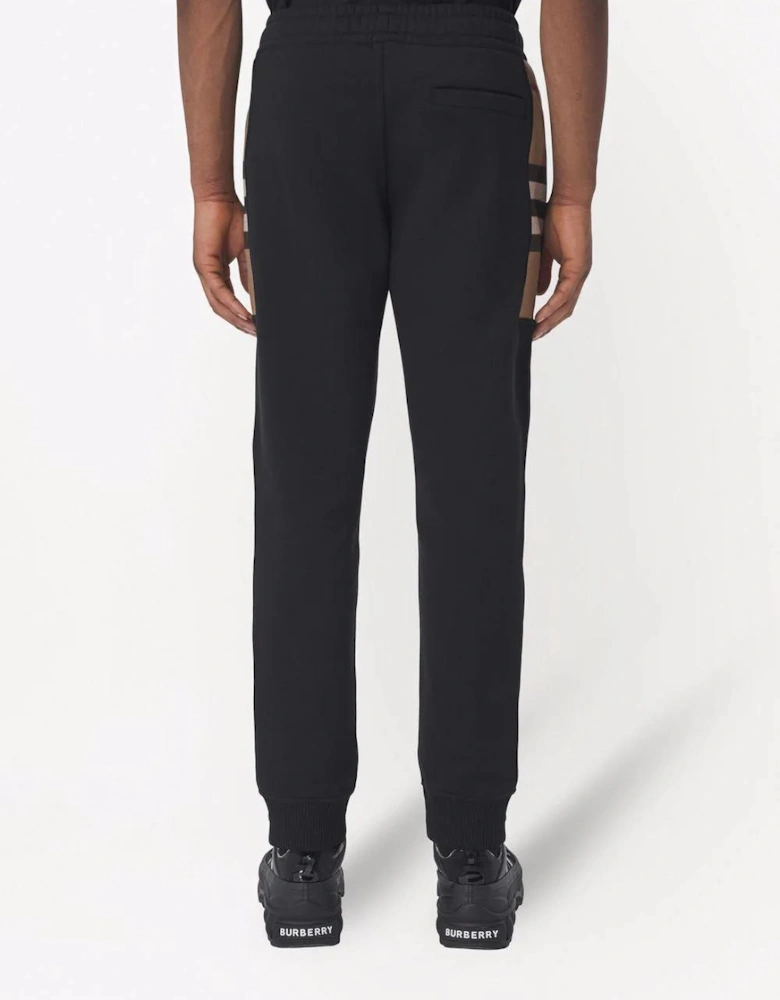 Check Panel Jogging Pants Black