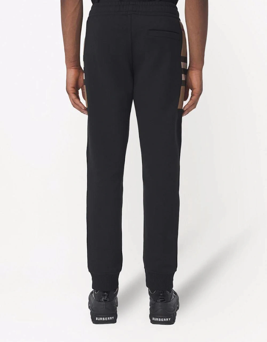 Check Panel Jogging Pants Black