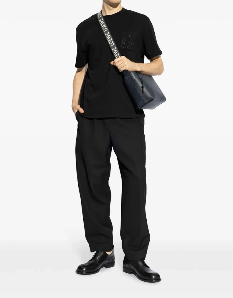 Anagram Pocket Embroidery T-Shirt Black