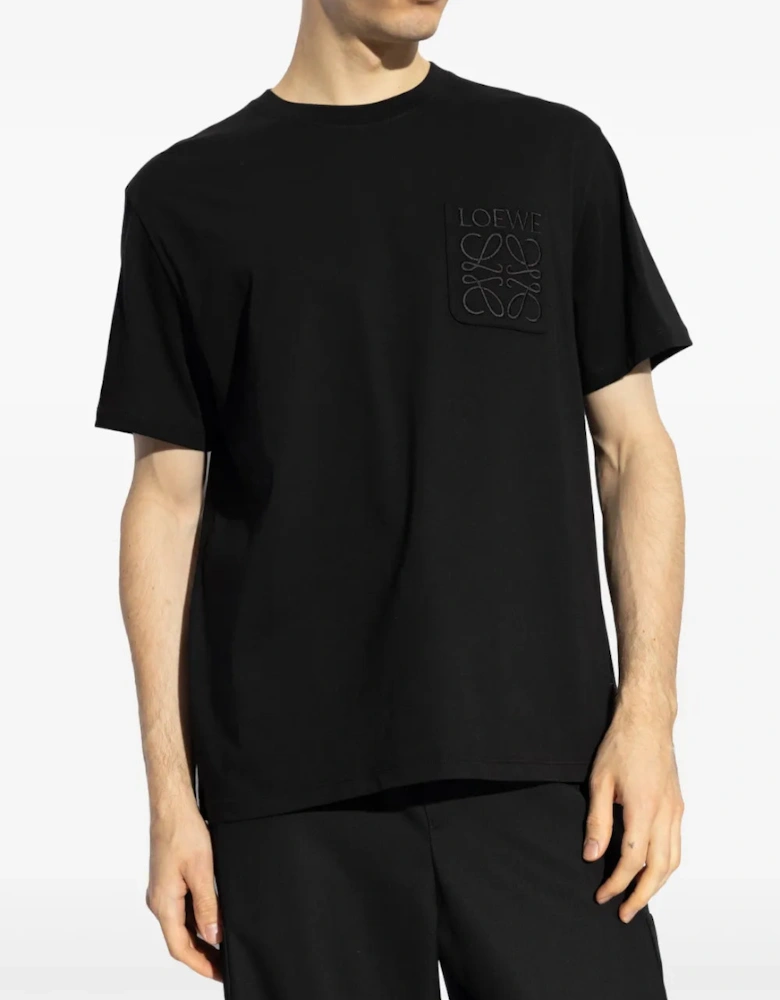 Anagram Pocket Embroidery T-Shirt Black