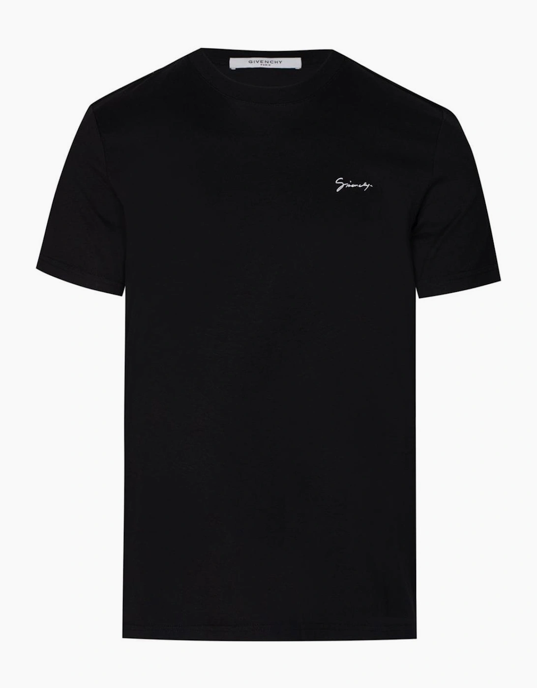 Men's Givenchy Embroidered Signature Chest Logo T-Shirt - Black - Size: 36