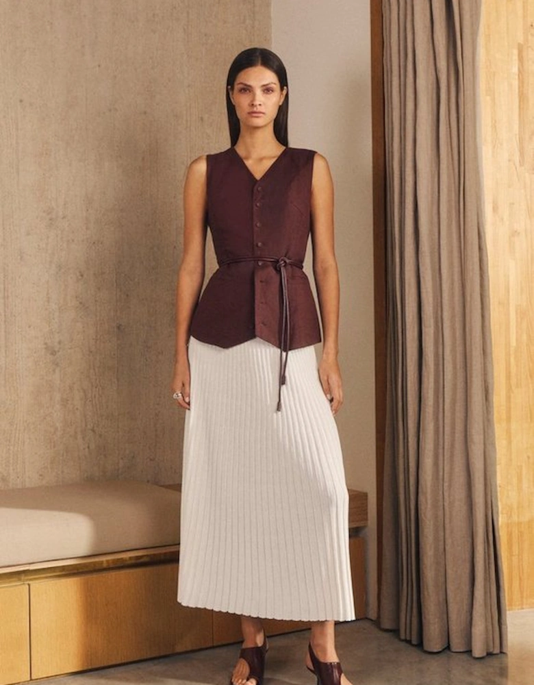 Pleated Rib Knitted Skirt