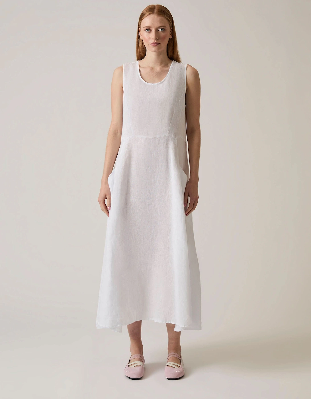 Linen White Midi Dress - VIP, 8 of 7