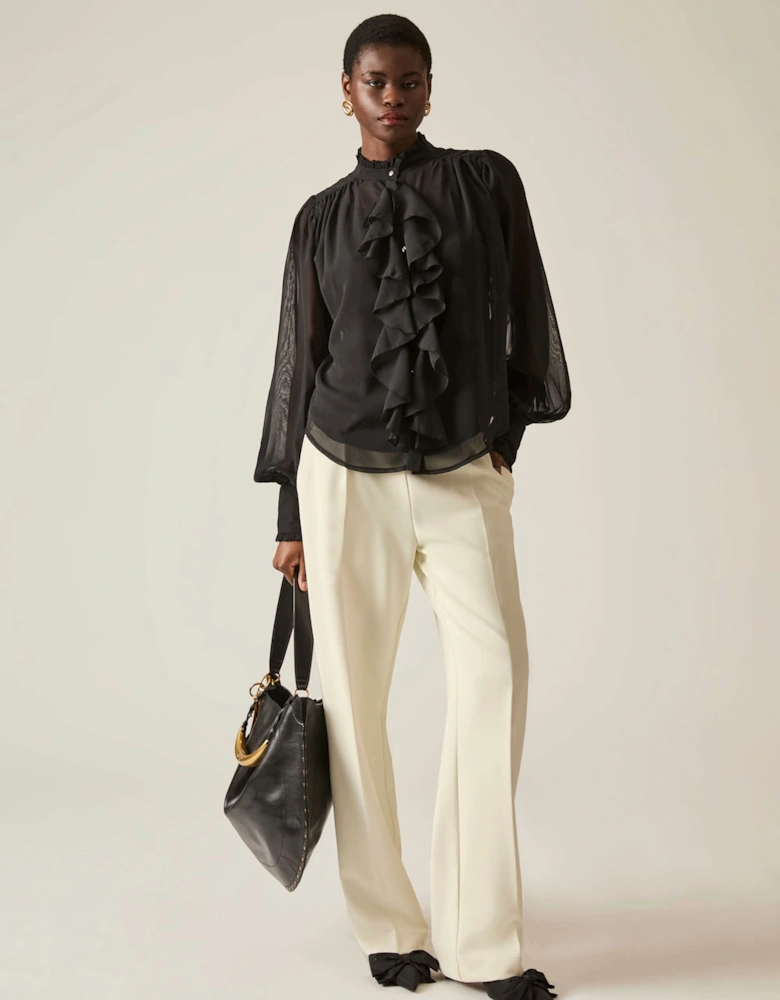 Buckle Waist Cream Trousers - VIP