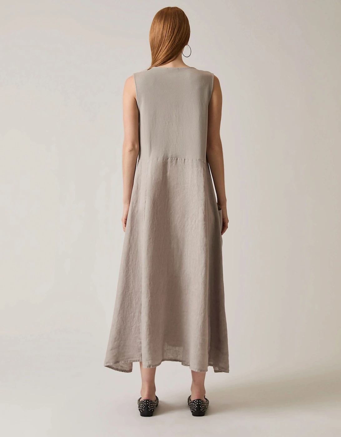 Linen Taupe Midi Dress - VIP