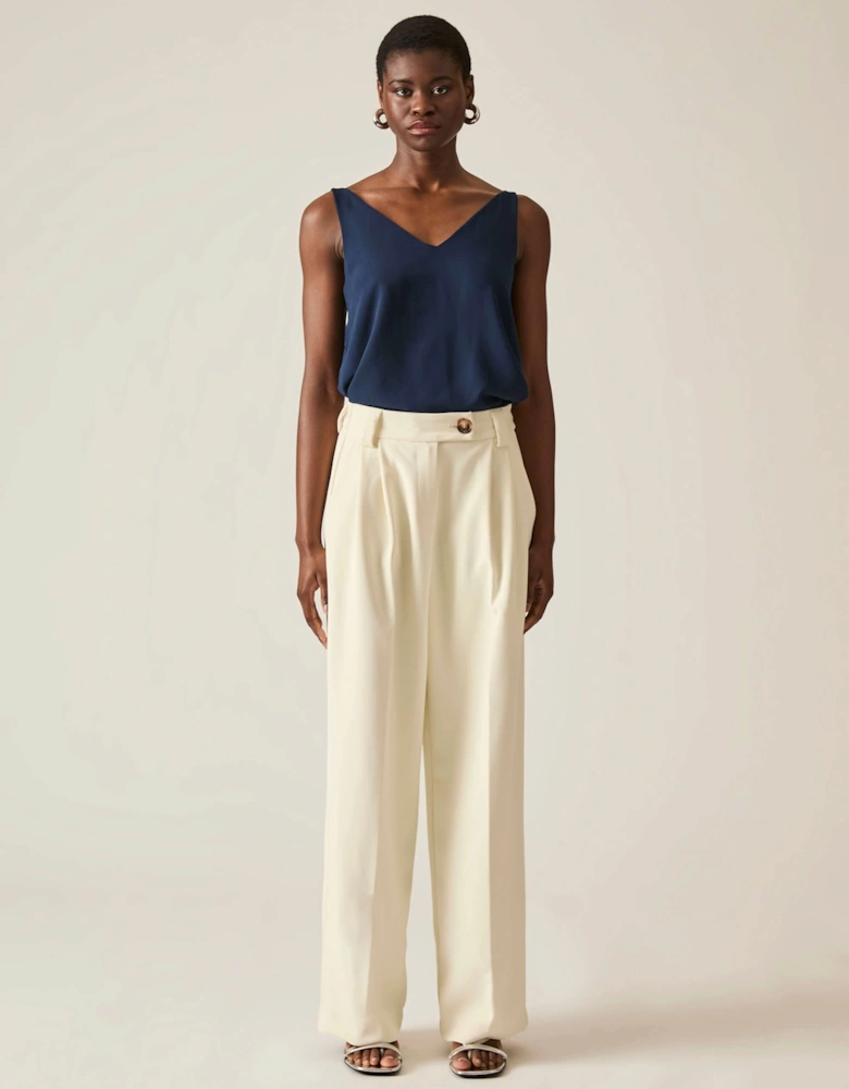 Button Cream Trousers - VIP