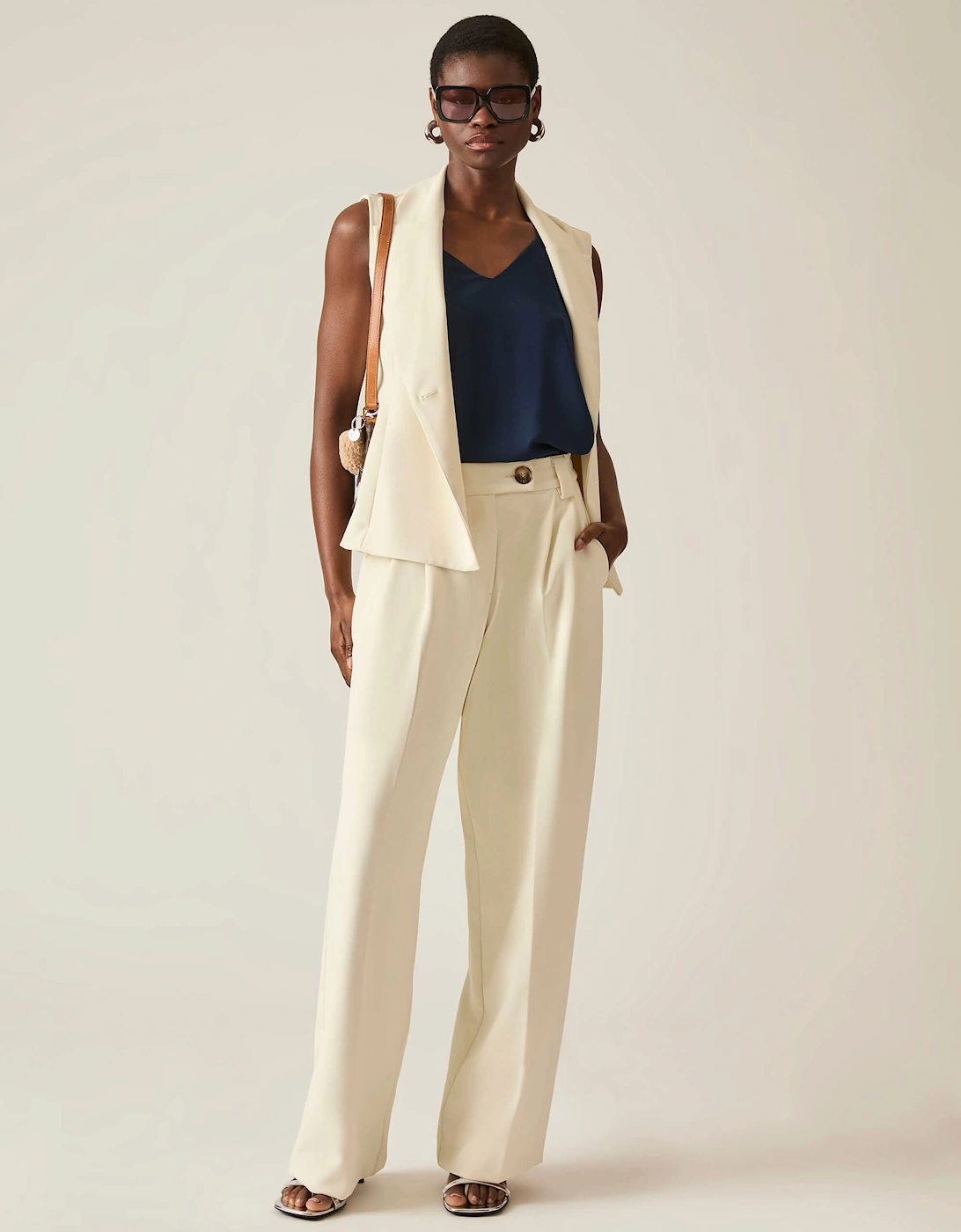 Button Cream Trousers - VIP