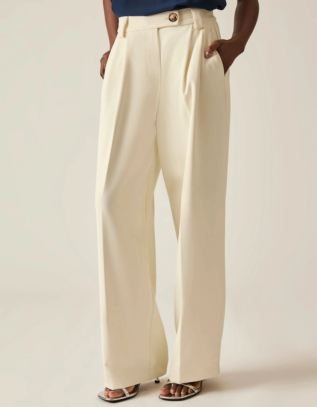 Button Cream Trousers - VIP