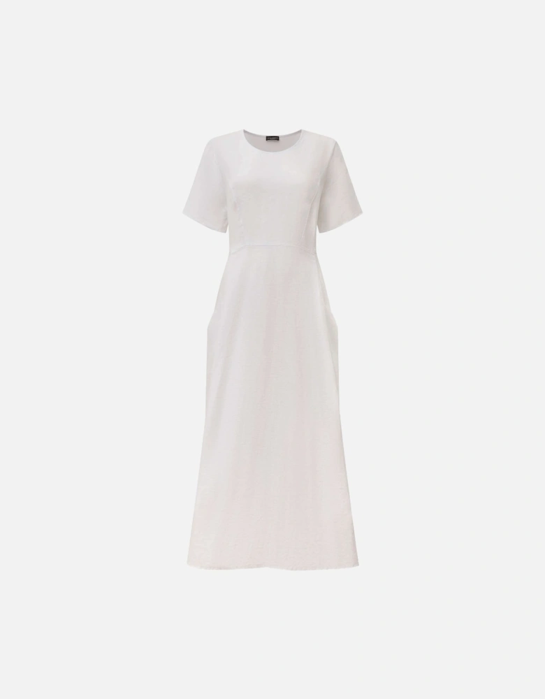 Linen White Pocket Midi Dress - VIP