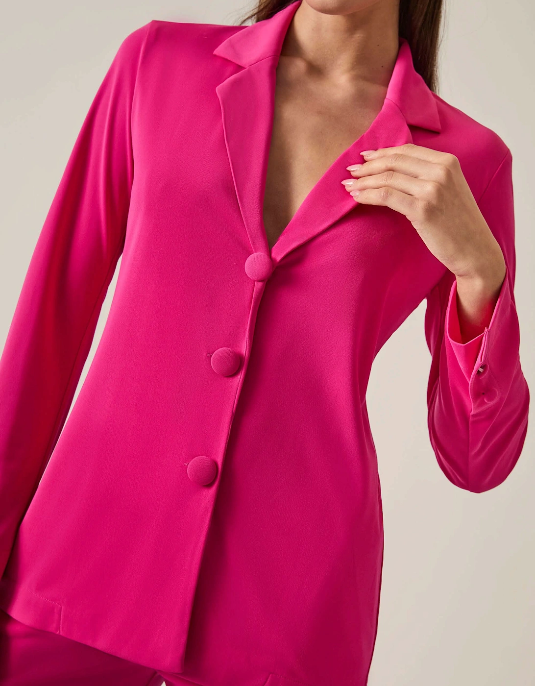 Button Fuchsia Blazer - VIP