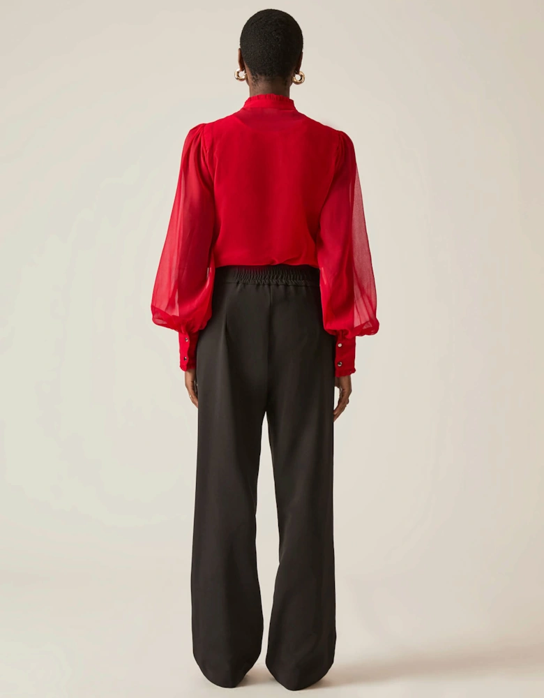 Buckle Waist Black Trousers - VIP