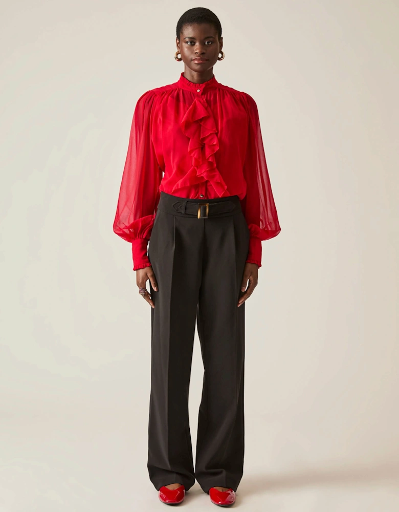 Buckle Waist Black Trousers - VIP