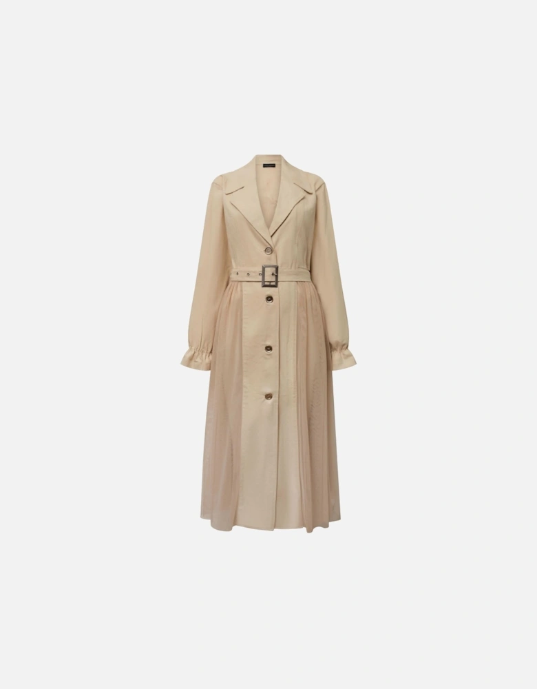 Cotton Tulle Beige Trench - VIP