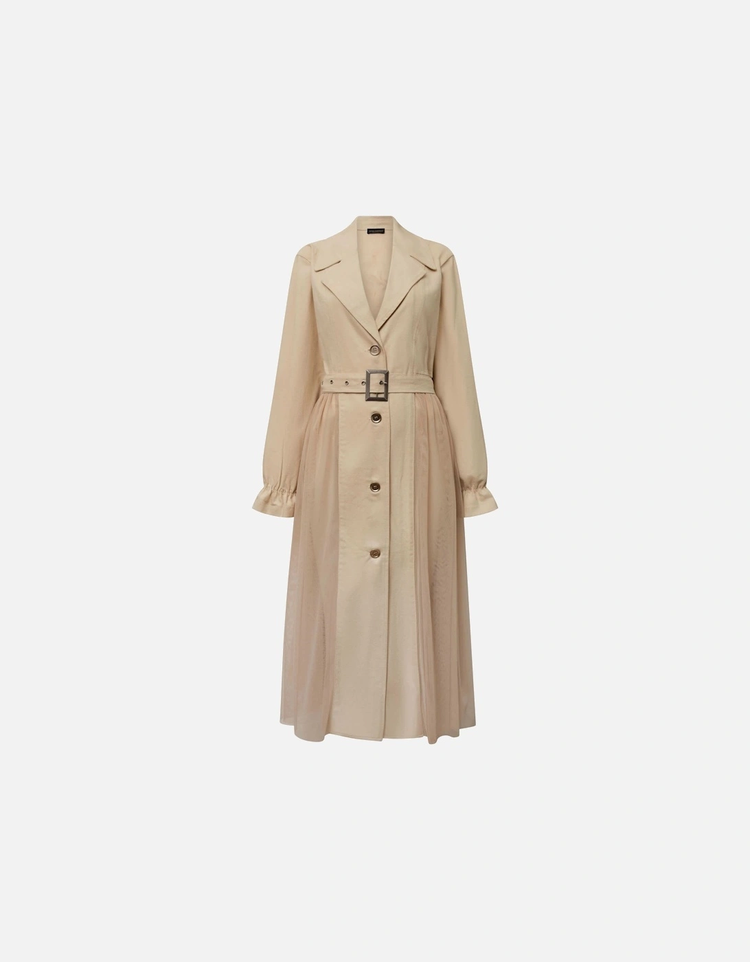 Cotton Tulle Beige Trench - VIP