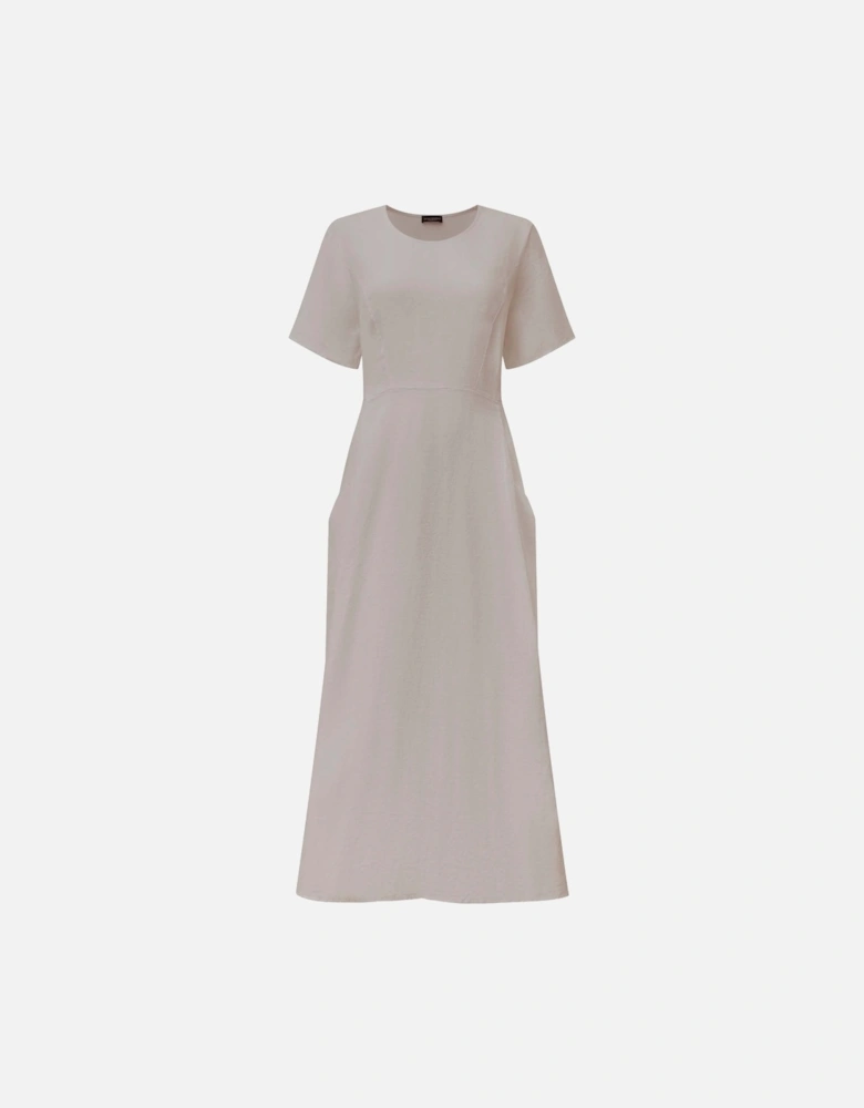 Linen Taupe Pocket Midi Dress - VIP