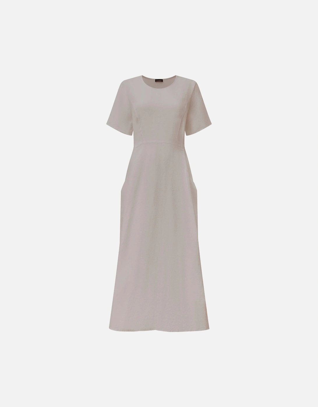 Linen Taupe Pocket Midi Dress - VIP