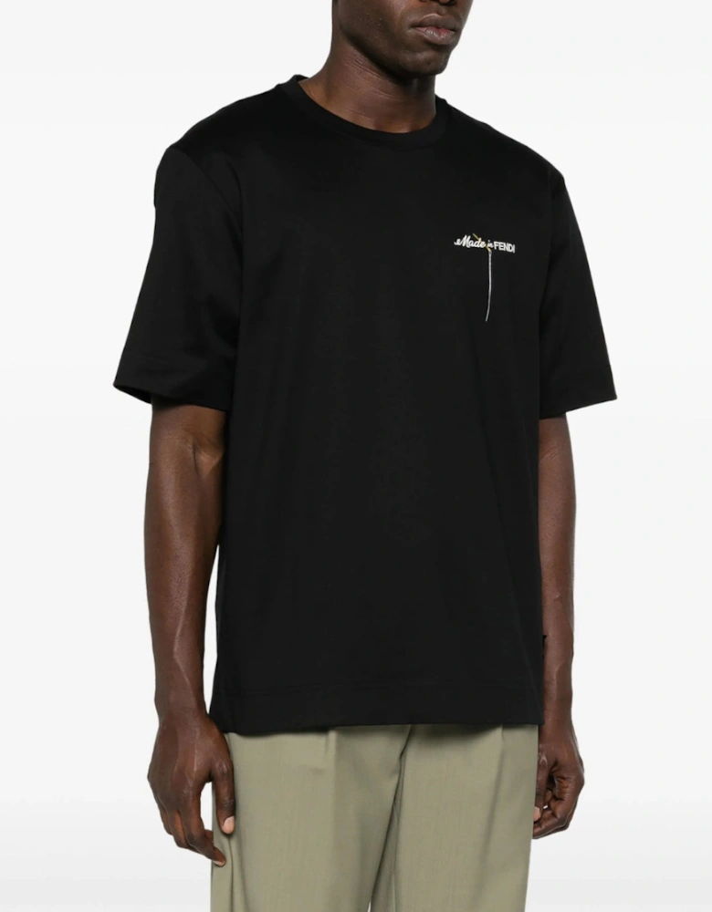Made In T-Shirt Embroidered Black