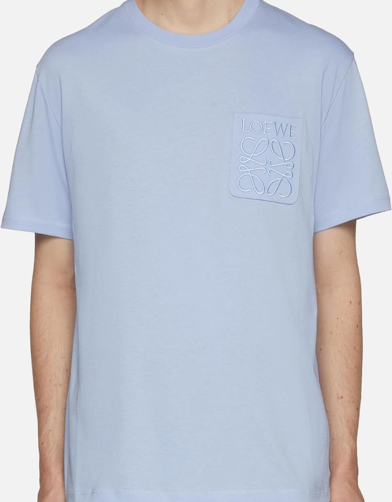 Anagaram Pocket Embroidery T-Shirt Blue