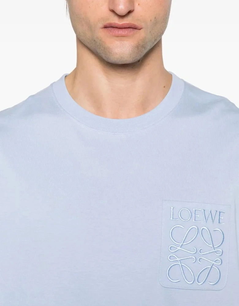 Anagaram Pocket Embroidery T-Shirt Blue