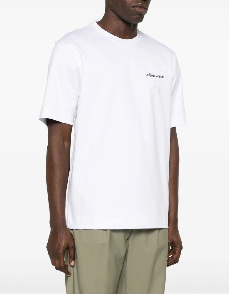 Made In T-Shirt Embroidered White