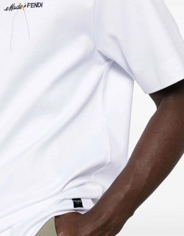 Made In T-Shirt Embroidered White