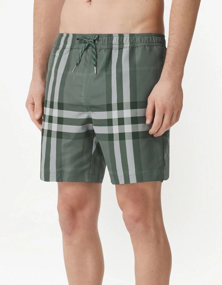 Martin Check Swim Shorts Dark Green