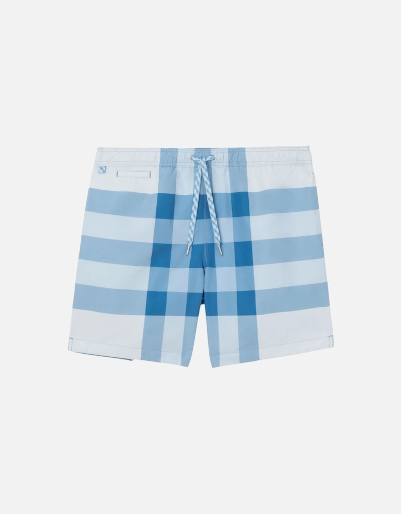 Martin Check Swim Shorts Light Blue