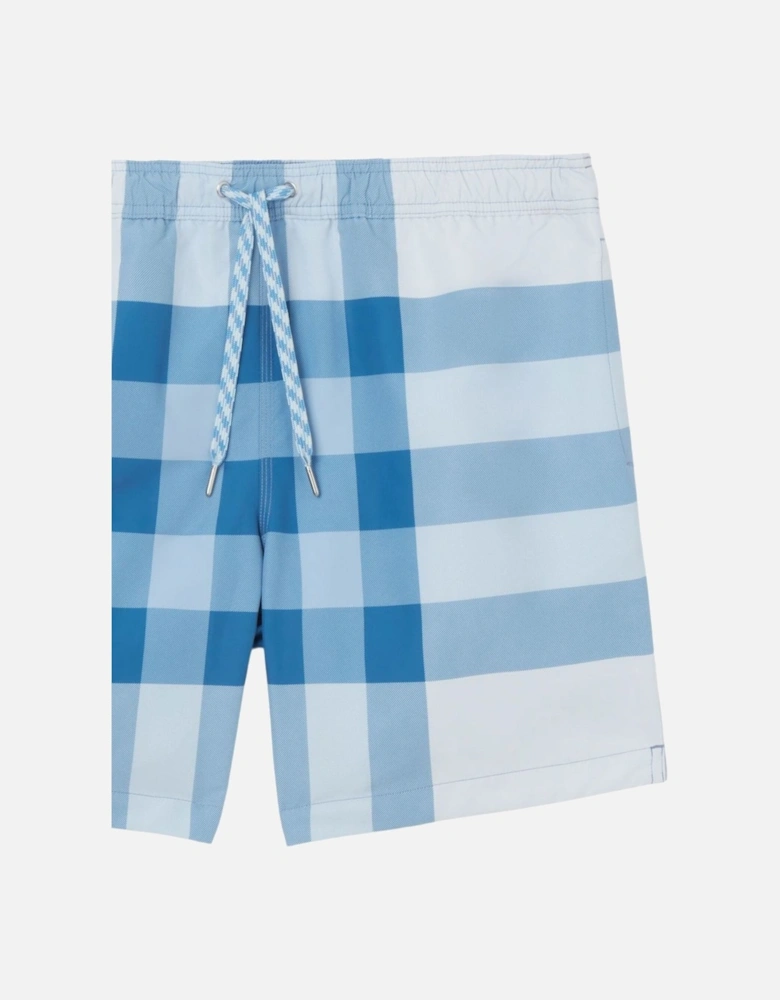 Martin Check Swim Shorts Light Blue