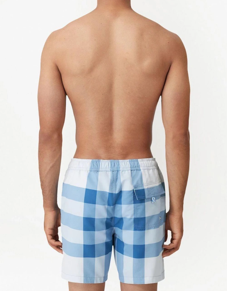 Martin Check Swim Shorts Light Blue