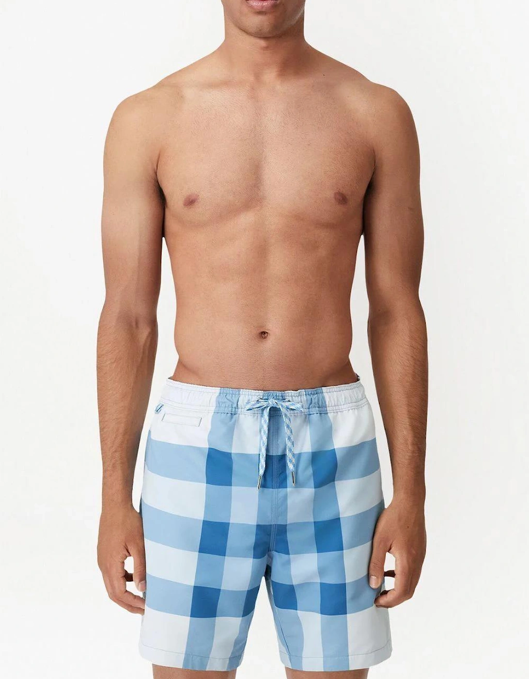 Martin Check Swim Shorts Light Blue