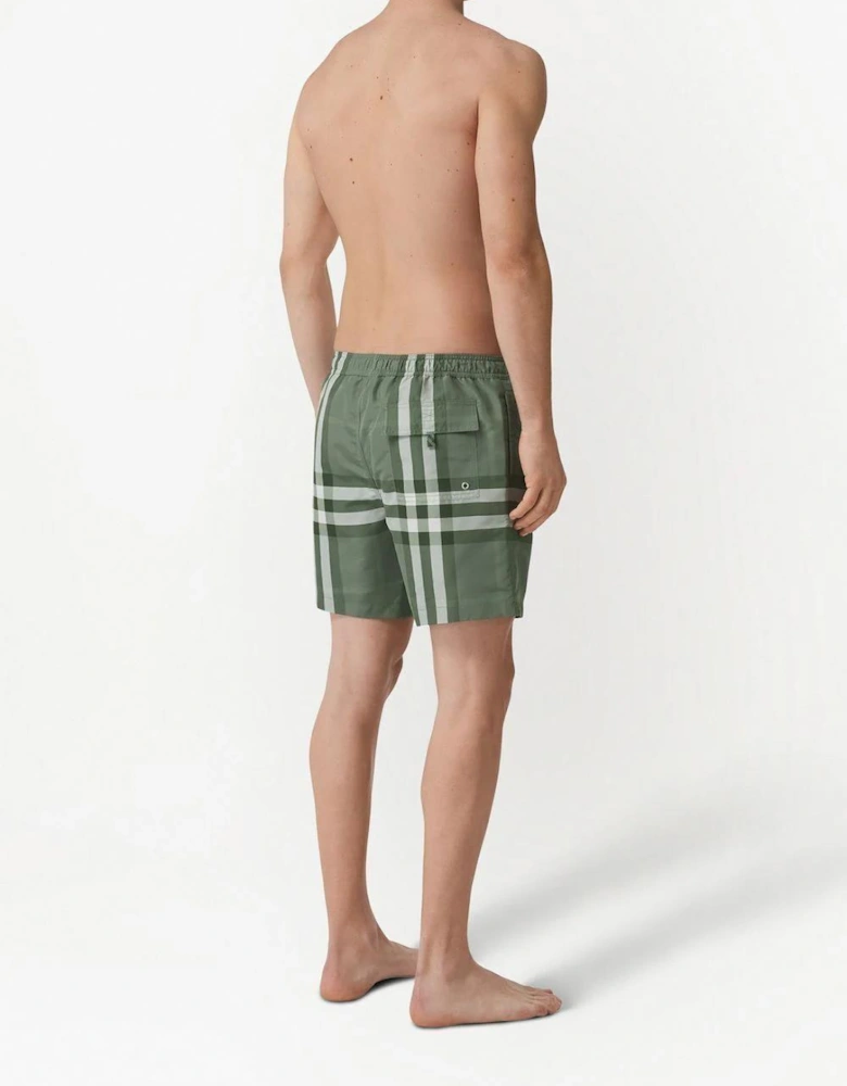 Martin Check Swim Shorts Dark Green
