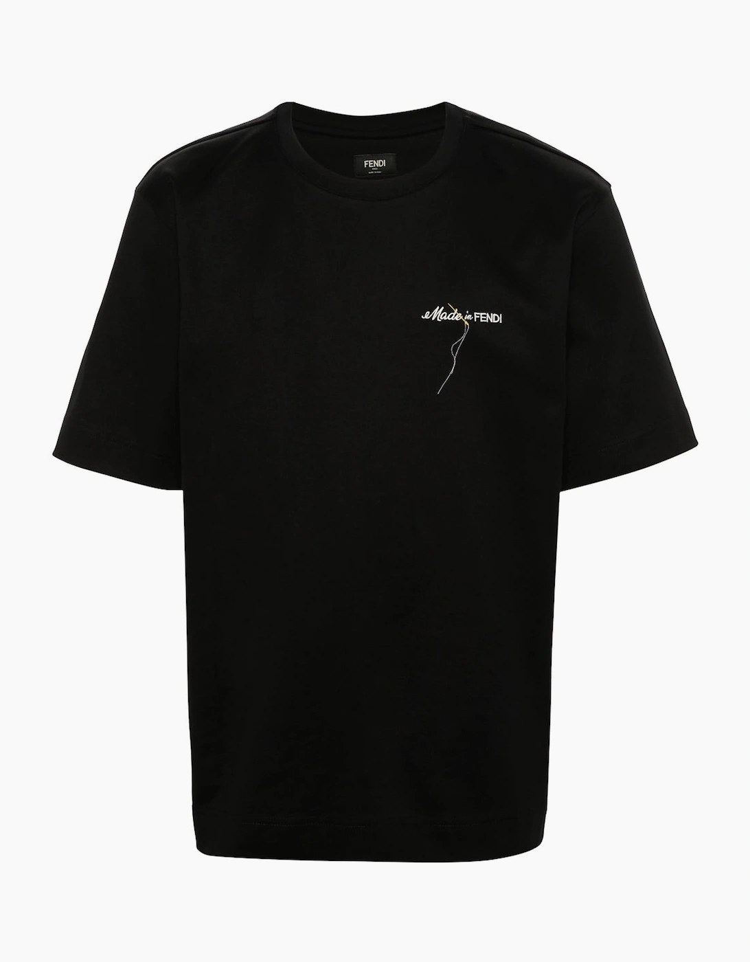 Fendi Men's Fendi Made In Fendi T-Shirt Embroidered Black