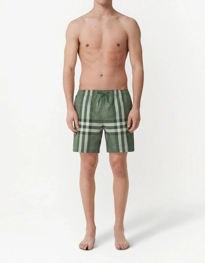 Martin Check Swim Shorts Dark Green