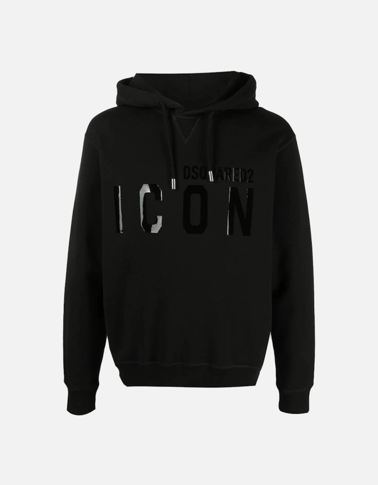 Dsquared Icon Shine Tonal Hooded Sweatshirt Black