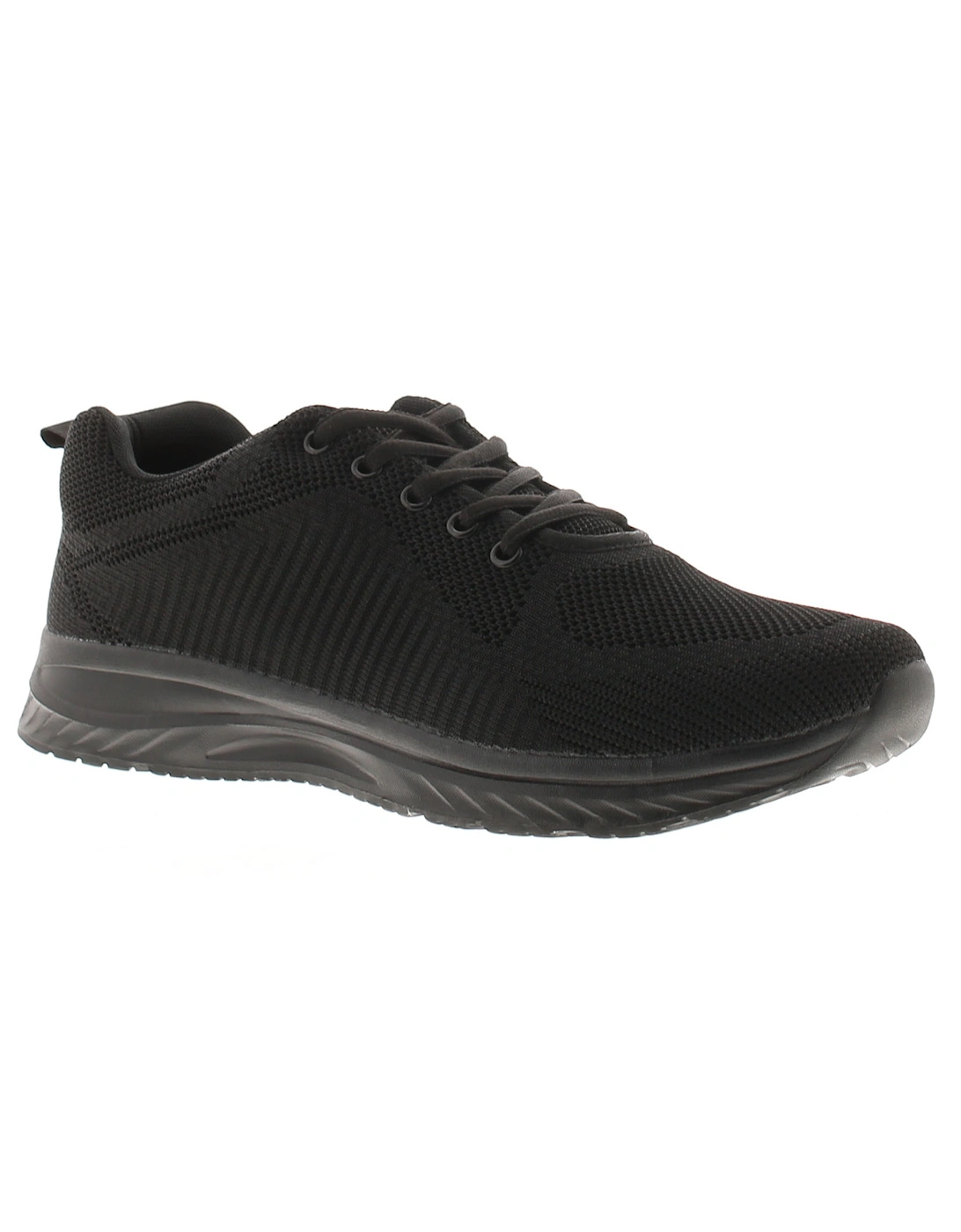 Mens Knitted Trainers Tamlin Lace Up black UK Size, 6 of 5